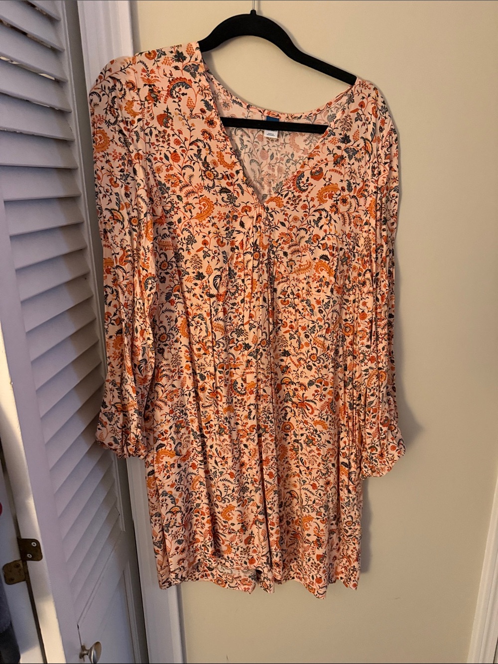 Old Navy Floral Midi Dress in Pink and Orange